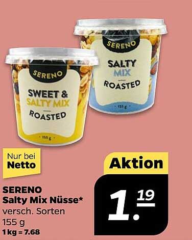 SERENO Salty Mix Nüsse, 155 g