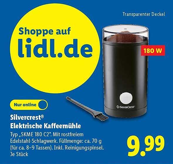 Silvercrest® Elektrische Kaffeemühle Typ SMKE 180 C2