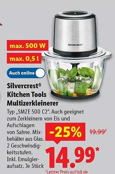 Silvercrest® Kitchen Tools Multizerkleinerer Typ „SMZE 500 C2“