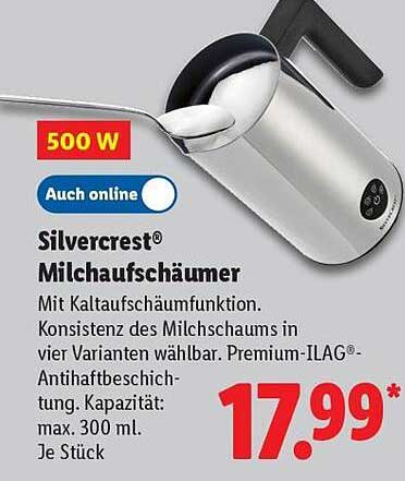 Silvercrest® Milchaufschäumer mit Kaltaufschäumfunktion