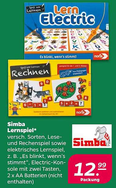 Simba Lernspiel – Lern Electric und Rechnen