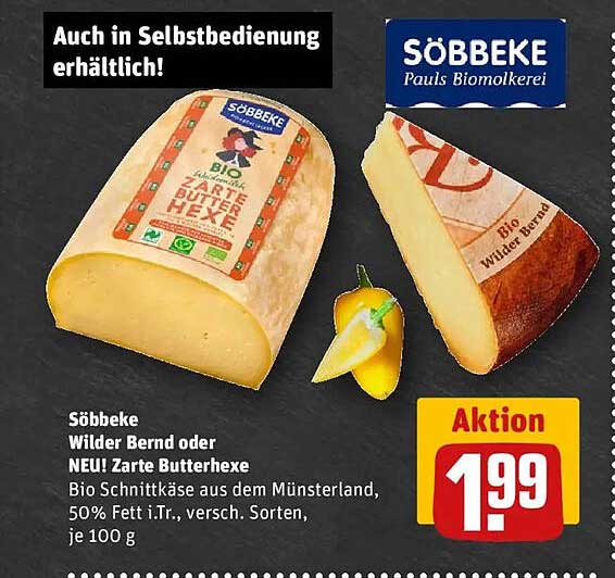 Söbbeke Wilder Bernd oder NEU! Zarte Butterhexe - Bio Schnittkäse