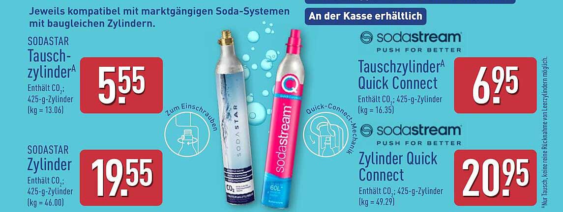 SODASTAR Tauschzylinder und Zylinder – Ideal für sprudelnde Erfrischungen