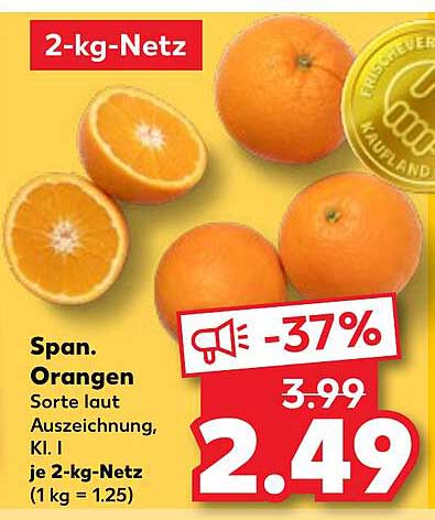 Spanische Orangen im 2-kg-Netz