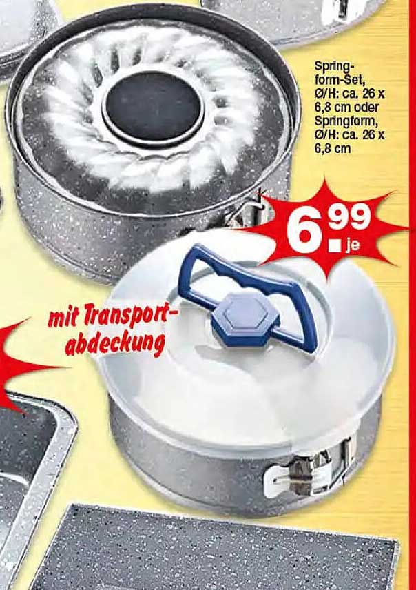 Springform-Set mit Transportabdeckung, Ø/H: ca. 26 x 6,8 cm oder Springform, Ø/H: ca. 26 x 6,8 cm