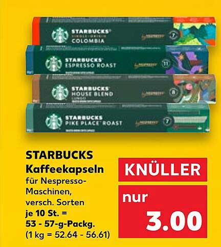 STARBUCKS Kaffeekapseln für Nespresso-Maschinen, verschiedene Sorten