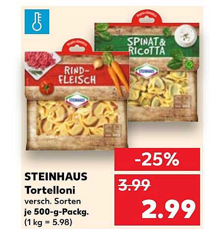 STEINHAUS Tortelloni - verschiedene Sorten je 500-g-Pack.