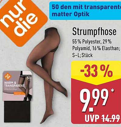 Strumpfhose 50 den mit transparenter Optik