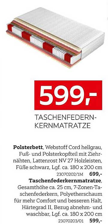Taschenfederkernmatratze