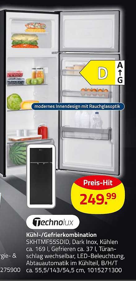 Technolux Kühl-/Gefrierkombination SKHTMF55SID
