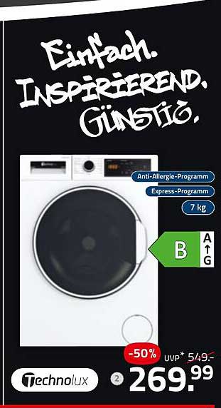 Technolux Waschmaschine mit 7 kg Fassungsvermögen