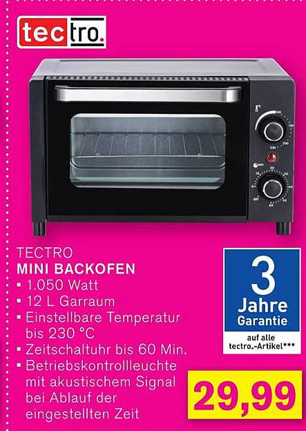Tectro Mini Backofen 12 L Garraum