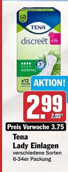 Tena Lady Einlagen - verschiedene Sorten 6-34er Packung