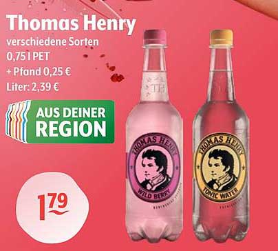 Thomas Henry verschiedene Sorten 0,75 l PET