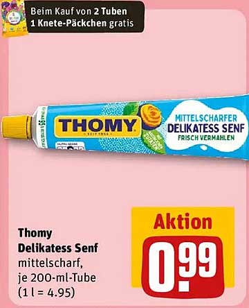 Thomy Delikatess Senf mittelscharf, 200-ml-Tube