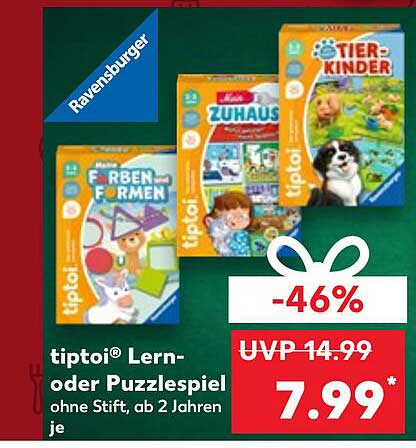 tiptoi® Lern- oder Puzzlespiel - ohne Stift, ab 2 Jahren