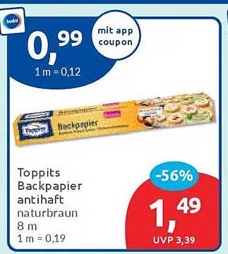 Toppits Backpapier antihaft naturbraun 8 m