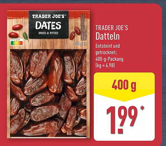 TRADER JOE'S Datteln - Entsteint und getrocknet; 400-g-Packung