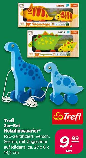 Trefl 2er-Set Holz-Dinos