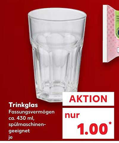 Trinkglas - Aktion zum Sparpreis von nur 1.00€
