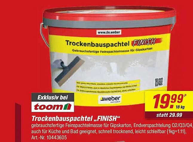 Trockenbauspachtel „FINISH“ - 18 kg