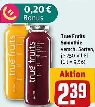 True Fruits Smoothie – verschiedene Sorten, 250-ml-Flasche