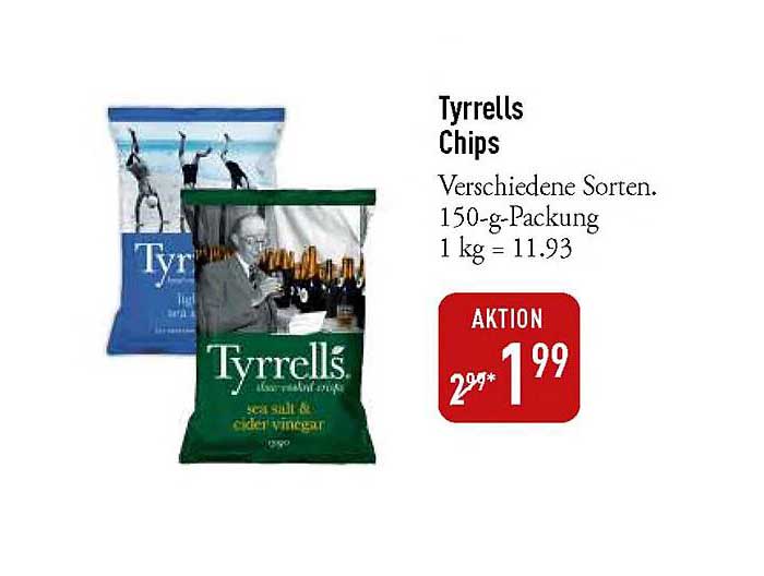 Tyrrells Chips - Verschiedene Sorten, 150-g-Packung