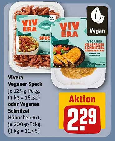 Vivera Veganer Speck oder Veganes Schnitzel Hähnchen-Art