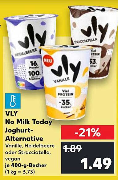 VLY No Milk Today Joghurt-Alternative - Vanille, Heidelbeere oder Stracciatella