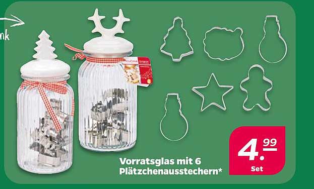 Vorratsglas mit 6 Plätzchenausstichern