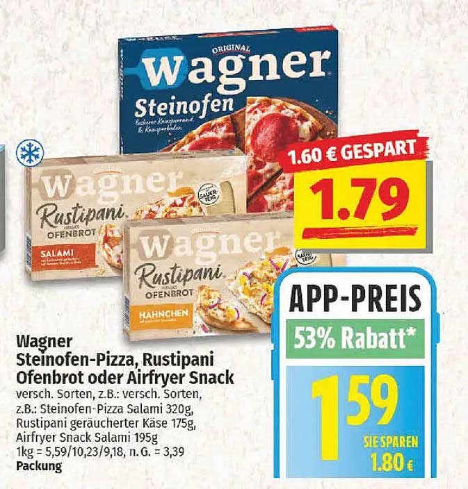 Wagner Steinofen-Pizza, Rustipani Ofenbrot oder Airfryer Snack