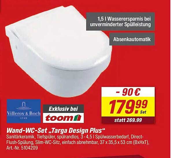 Wand-WC-Set „Targa Design Plus“