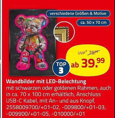 Wandbilder mit LED-Beleuchtung