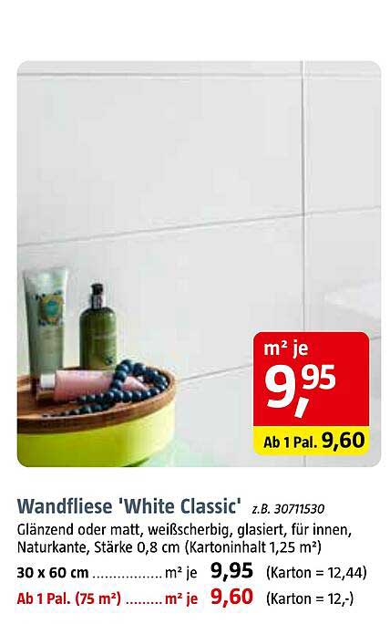 Wandfliese 'White Classic'