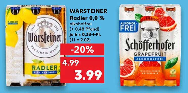 WARSTEINER Radler 0,0 % alkoholfrei
