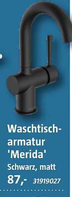 Waschtischarmatur 'Merida' Schwarz, matt