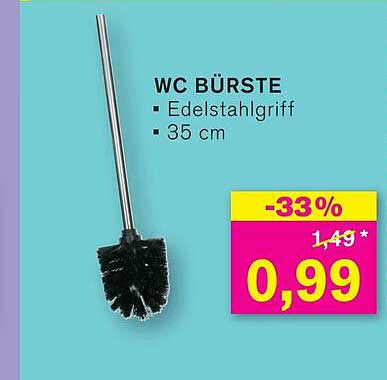 WC BÜRSTE mit Edelstahlgriff – 35 cm