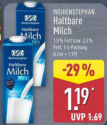 Weihenstephan Haltbare Milch 1,5% Fett