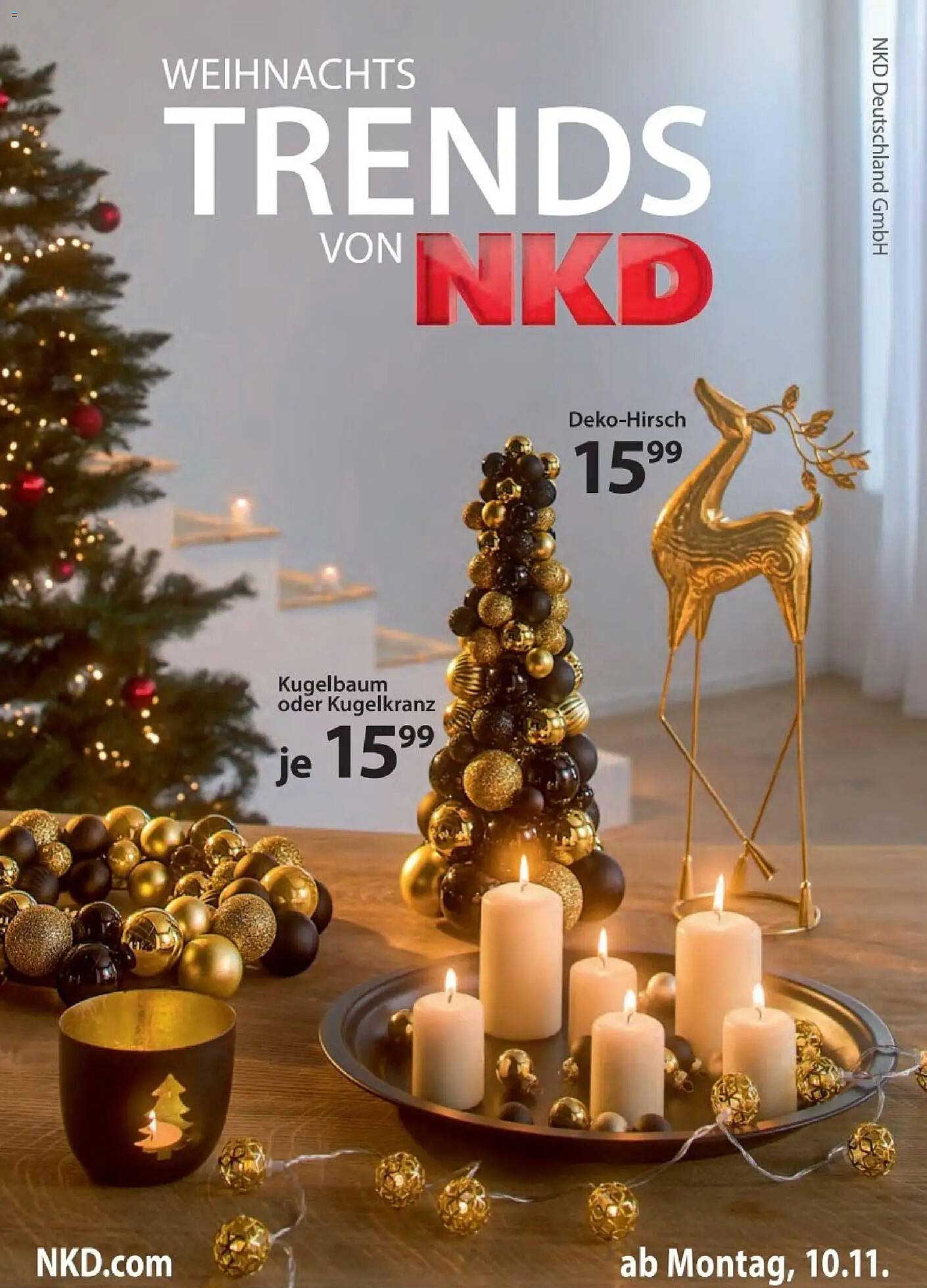 Weihnachts-Trends von NKD: Deko-Hirsch, Kugelbaum oder Kugelkranz