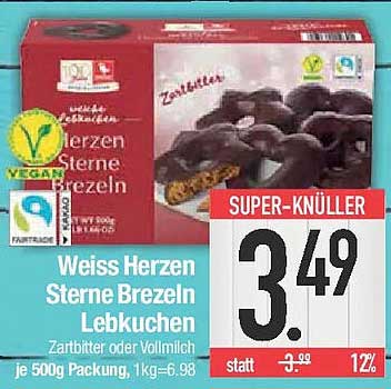 Weiss Herzen Sterne Brezeln Lebkuchen