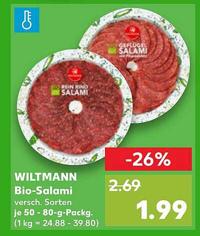 WILTMANN Bio-Salami, verschiedene Sorten