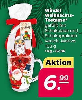 Windel Weihnachts-Teetasse* gefüllt mit Schokolade und Schokoladenpralinen versch. Motive 103 g