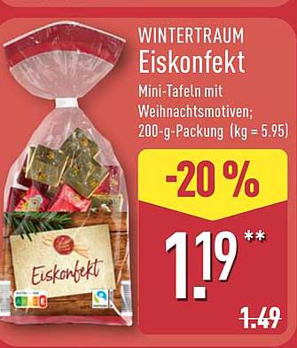 WINTERTRAUM Eiskonfekt - Mini-Tafeln mit Weihnachtsmotiven; 200-g-Packung