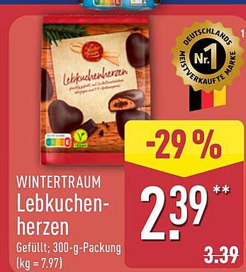 WINTERTRAUM Lebkuchenherzen 300-g-Packung