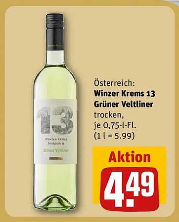 Winzer Krems 13 Grüner Veltliner trocken, je 0,75-l-Fl.