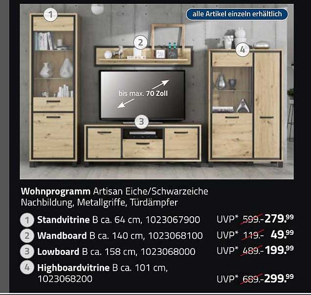 Wohnprogramm Artisan Eiche/Schwarzeiche