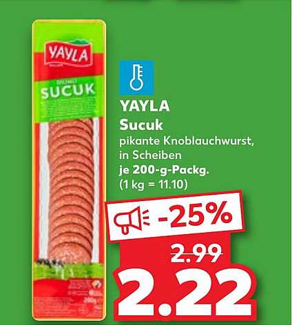 YAYLA Sucuk - pikante Knoblauchwurst in Scheiben