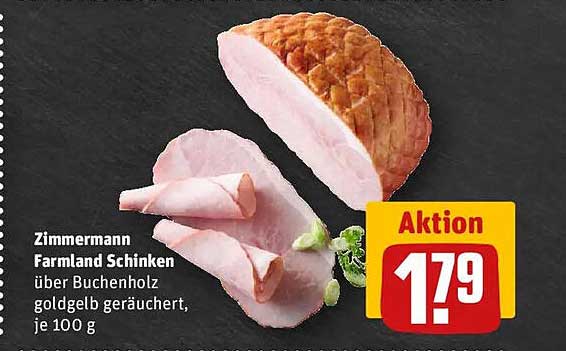 Zimmermann Farmland Schinken über Buchenholz goldgelb geräuchert, je 100 g