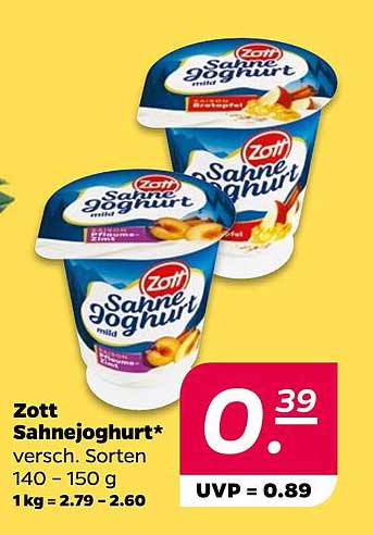 Zott Sahnejoghurt - verschiedene Sorten 140 - 150 g