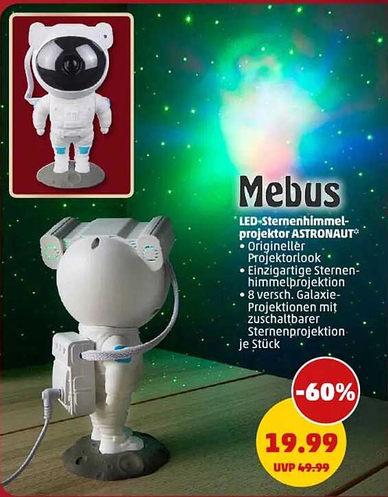 Mebus Led-Sternenhimmelprojektor Astronaut Angebot bei Penny ...